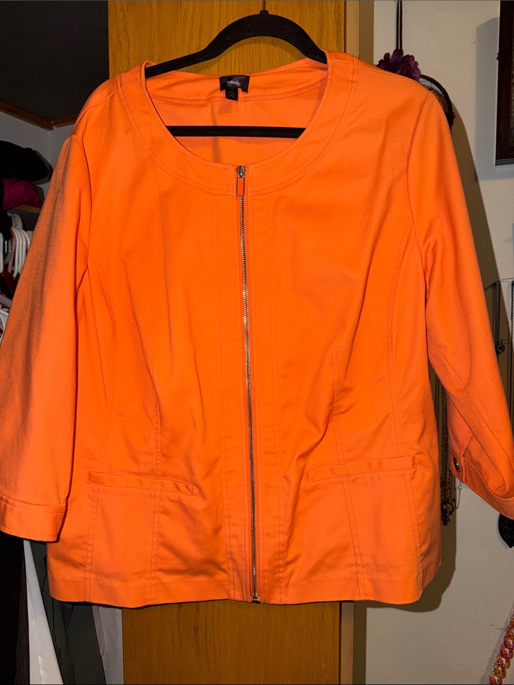 Never worn Rafaella Vibrant Orange Zip-Front Jacket